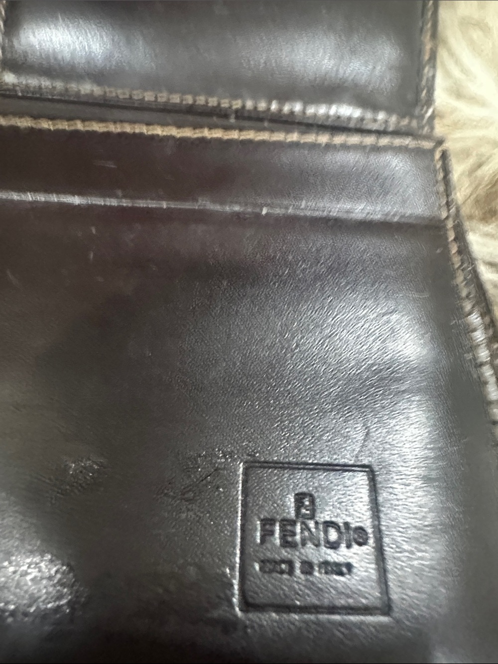 FENDI Brown and Black FF Logo Fold Wallet - Picture 3 of 5